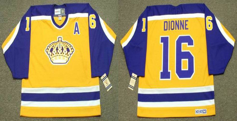 2019 Men Los Angeles Kings 16 Dionne Yellow CCM NHL jerseys1